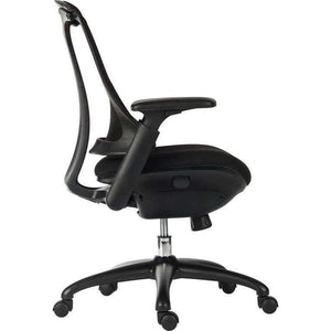 Rapport Mesh luxury Curved Executive in Black Home Office Chair without a headrest. At 90 degree angle