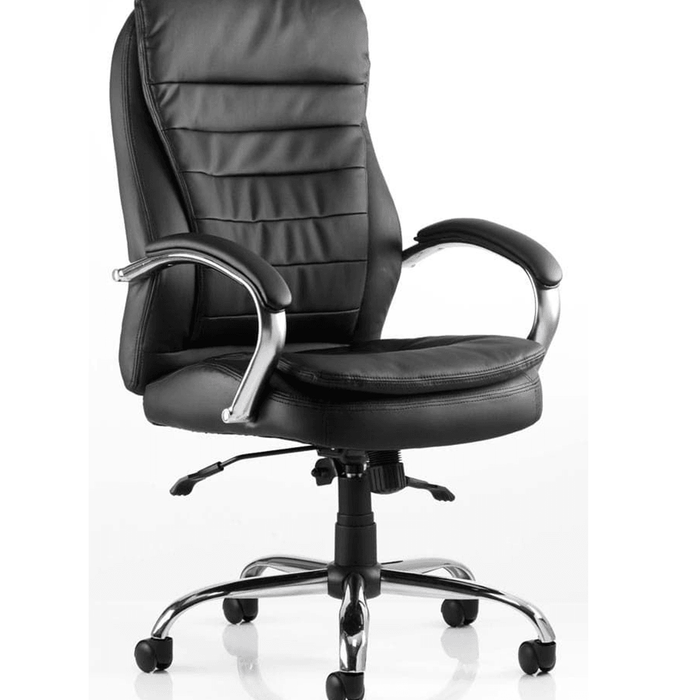 Rocky Executive Home Office Chair In Black Soft Bonded Leather