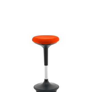 Showing the sitall in Tabasco orange coloured fabric cushion seat .