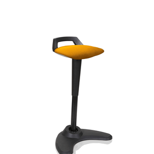 Picture of the senna yellow coloured fabric seat cushion on the spry home office stool.