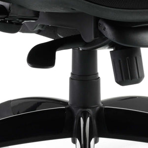 Picture of the twin lever tilt multi lock mechanism of the stealth posture home office chair.