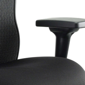 Close up of the adjustable armrest of the stealth posture home office chair.