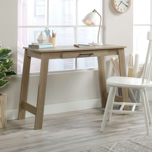 summer oak effect trestle home office desk with stationery drawer, showing how this would look in your home office.