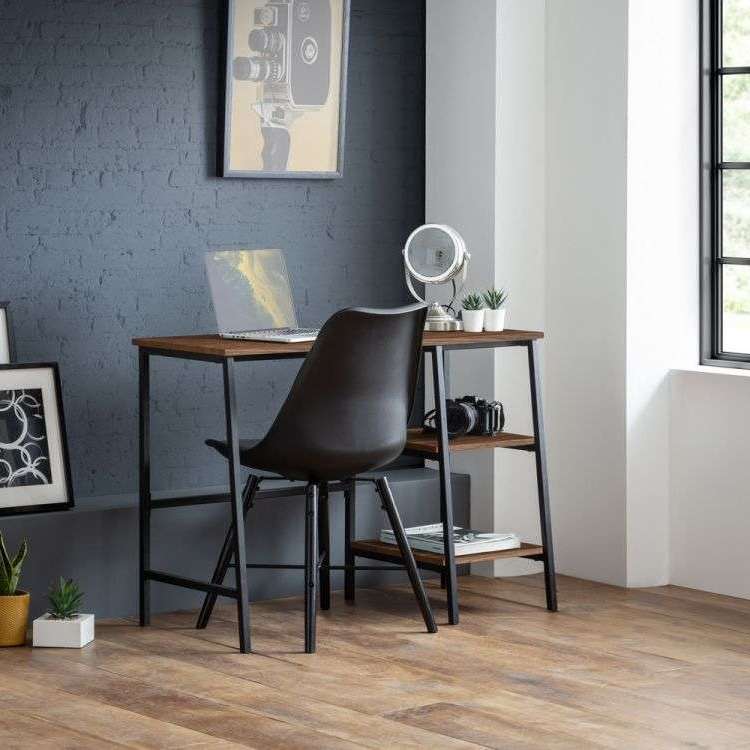 Picture of the walnut desk  of how the tribeca  contemporary home office desk of how it would  would look like in your home office.