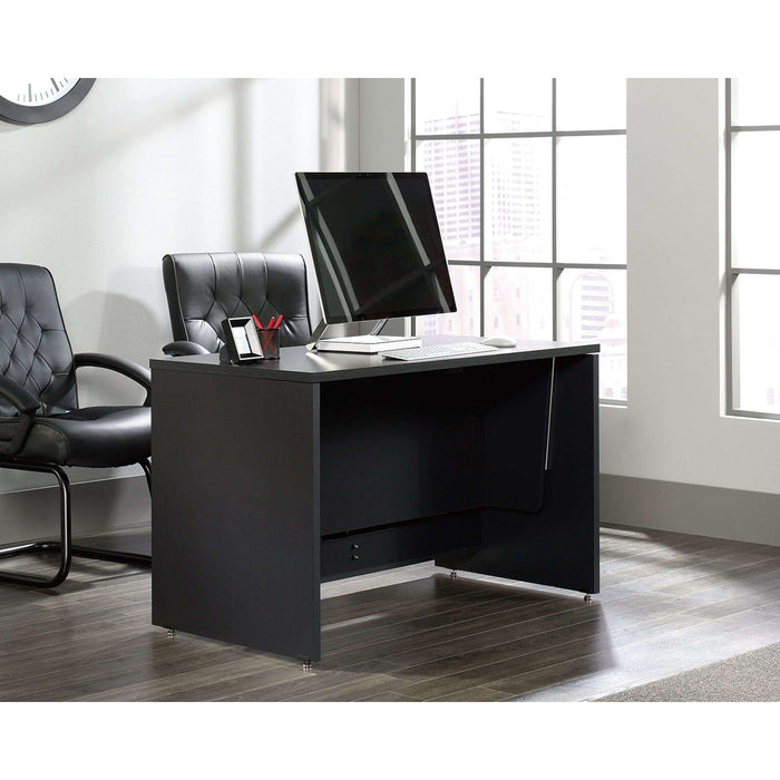 Vertex Sit Stand Home Office Desk in Bourbon Oak finish