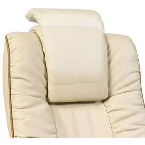 windsor cream bonded leather executive home office chair close up padded headrest.