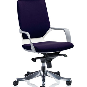 Picture of the xenon executive home office chair in Tansy Purple coloured fabric cushioned seat pad and cushioned backrest.