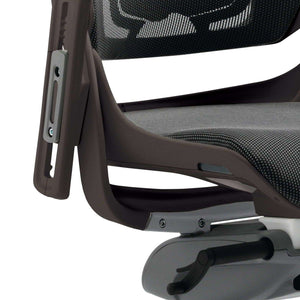 Close up picture of the zure executive home office chair with  height adjustable  armrests